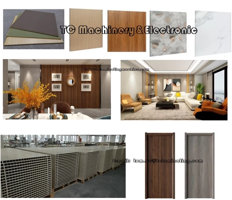 TC Woodworking Machinery Door Panel Sticking PVC Melamine Roll Paper Leather PUR Hot Melt Laminating Machine