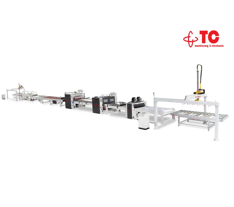 TC Factory Price Automatic HPL PVC PET PP Film PUR Hot Melt Glue Flat Laminating Machine for Door Furniture